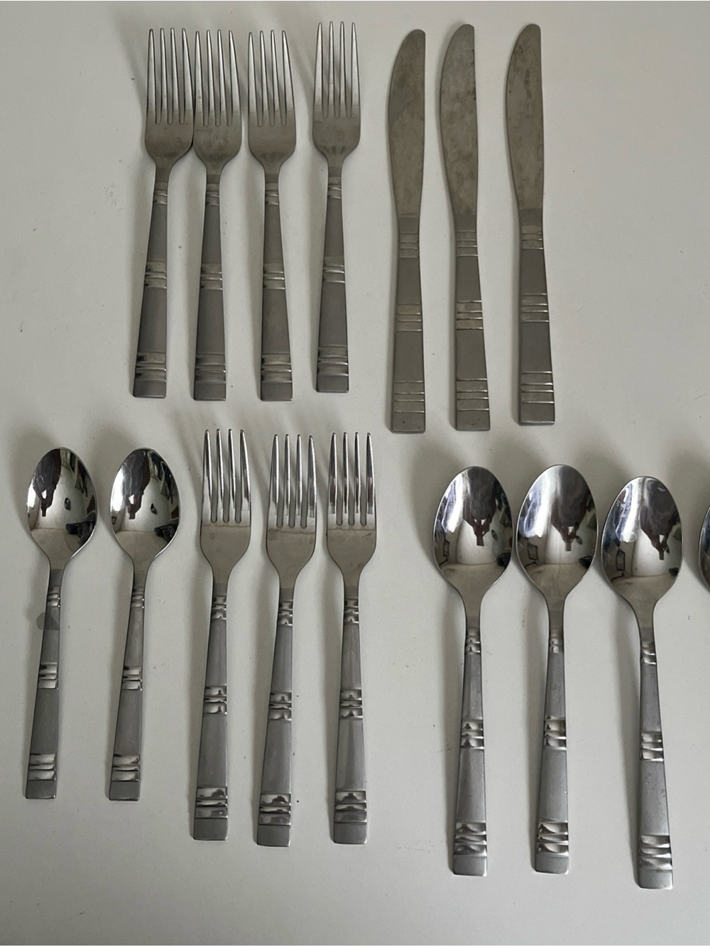 Mainstays Flatware Ashton Square Silverware Mixed Lot 16 Piece Kitchen Utensils